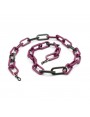 Burgundy and Green Acetate chain with big rounded rectangular and thick links