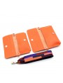 Orange Small leather shoulder bag 2 sizes Inside