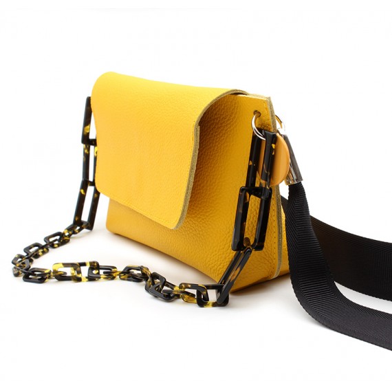 Yellow Turaco - Leather Bag carried by hand or over the shoulder