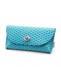 Sky Blue Waffle leather pouch case