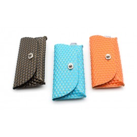 Waffle leather pouch cases