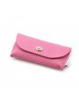 Pink Fancy waffle leather pouch