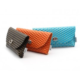 Waffle leather pouch cases