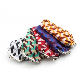 Geometric pattern clasp purses