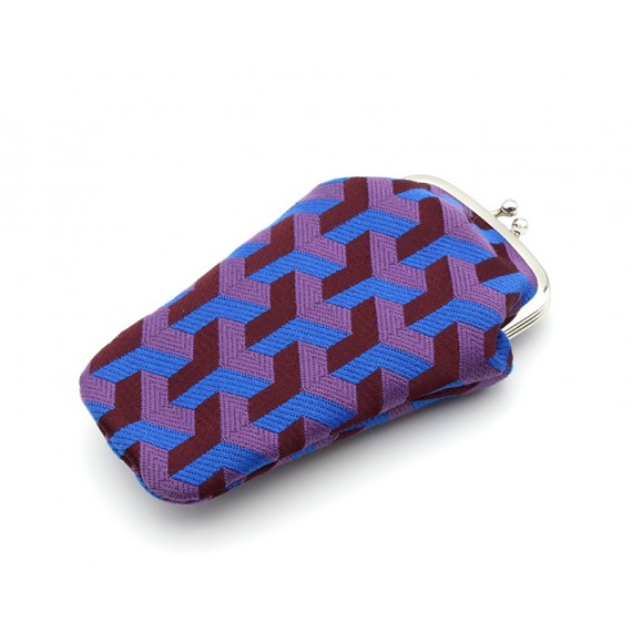 Purple Geometric pattern clasp purse