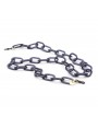 Navy Blue Acetate chain with Big Oval links