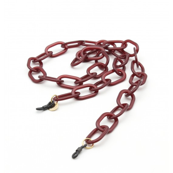 Burgundy Acetate chain with Big Oval links