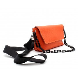 Orange Turaco - Leather Bag carried by hand or over the shoulder