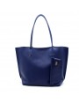 Love Birds - Large tote bags in leather with a front case Blue