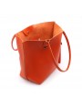 Inside - Love Birds - Large tote bags in leather with a front case Orange