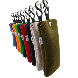 Press-stud felt cases with carabiner