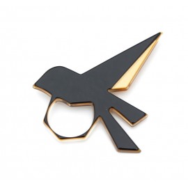 Brooch black/gold