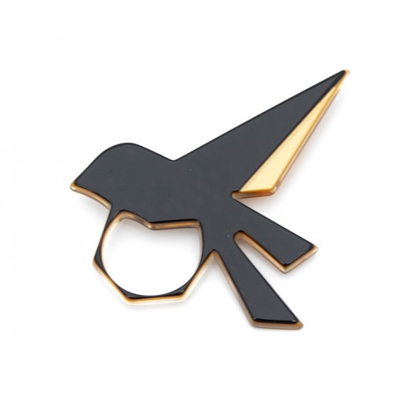 Brooch black/gold